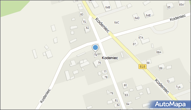 Kodeniec, Kodeniec, 74, mapa Kodeniec