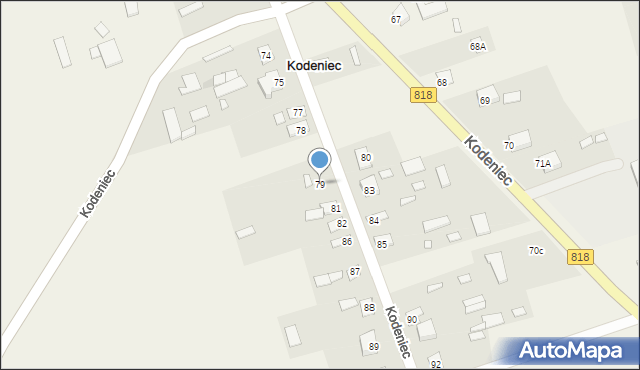 Kodeniec, Kodeniec, 79, mapa Kodeniec