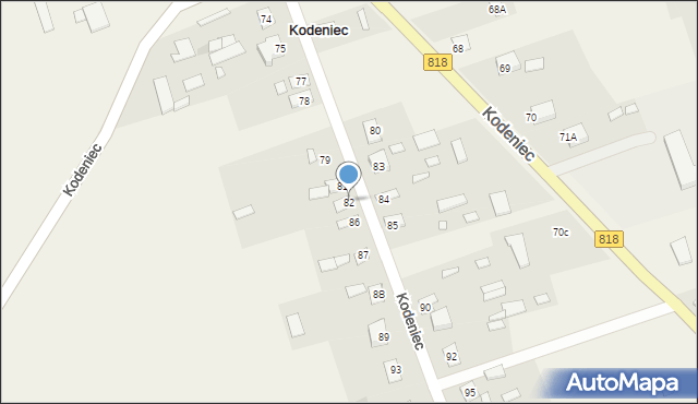 Kodeniec, Kodeniec, 82, mapa Kodeniec