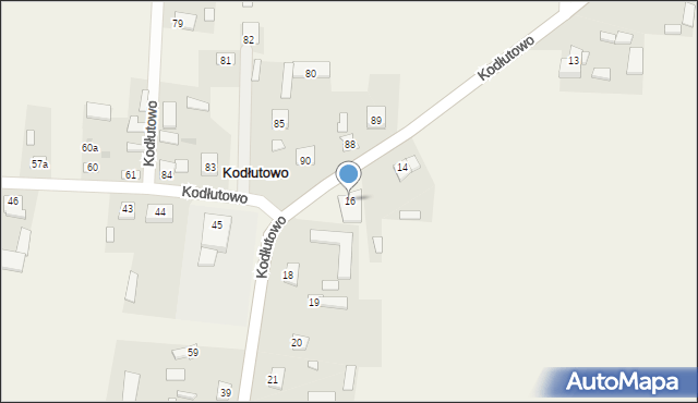 Kodłutowo, Kodłutowo, 16, mapa Kodłutowo