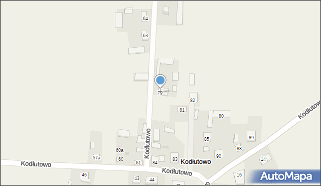 Kodłutowo, Kodłutowo, 79, mapa Kodłutowo