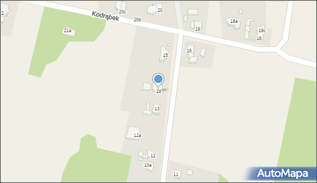 Kodrąbek, Kodrąbek, 14, mapa Kodrąbek