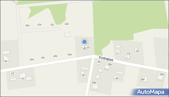 Kodrąbek, Kodrąbek, 40, mapa Kodrąbek