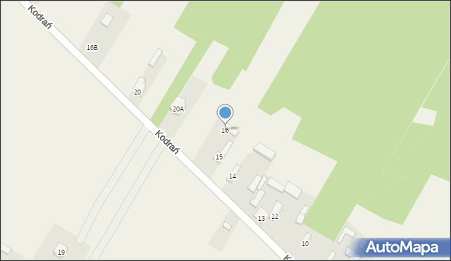 Kodrań, Kodrań, 16, mapa Kodrań