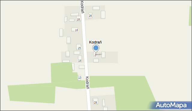 Kodrań, Kodrań, 27, mapa Kodrań