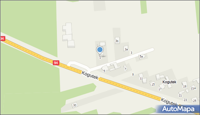 Kogutek, Kogutek, 1, mapa Kogutek