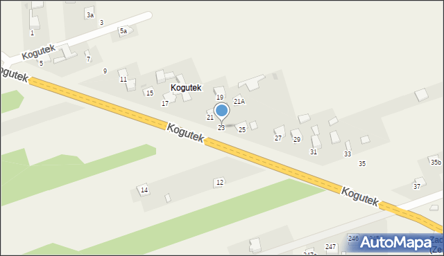 Kogutek, Kogutek, 23, mapa Kogutek