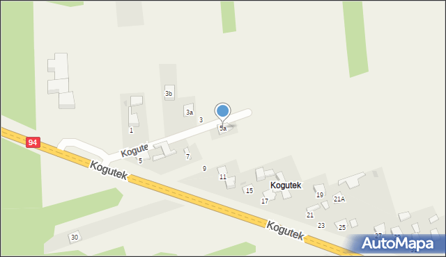 Kogutek, Kogutek, 5a, mapa Kogutek