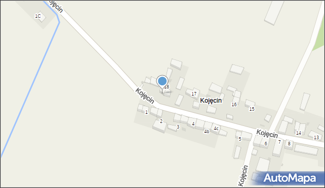 Kojęcin, Kojęcin, 18a, mapa Kojęcin