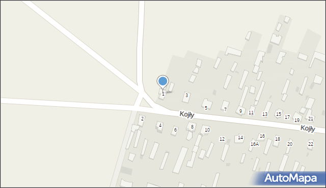 Kojły, Kojły, 1, mapa Kojły