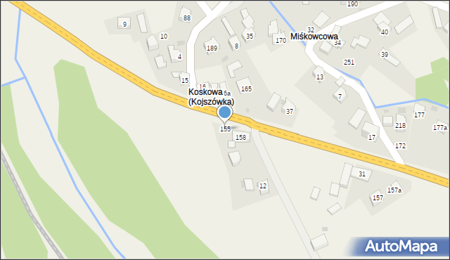 Kojszówka, Kojszówka, 155, mapa Kojszówka