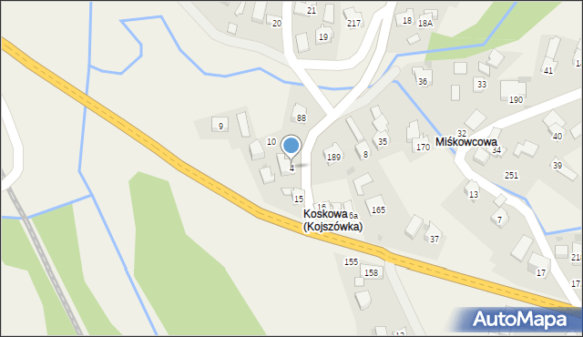 Kojszówka, Kojszówka, 4, mapa Kojszówka