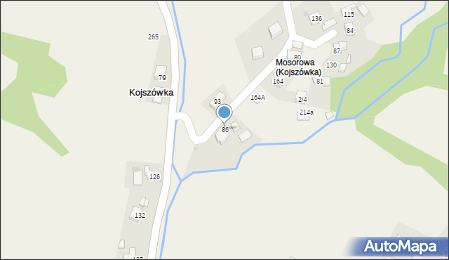 Kojszówka, Kojszówka, 86, mapa Kojszówka