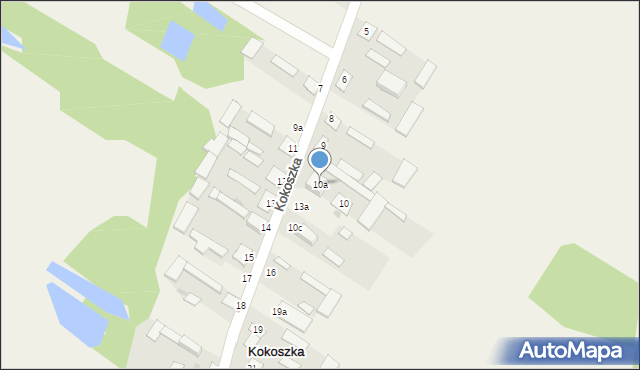 Kokoszka, Kokoszka, 10a, mapa Kokoszka