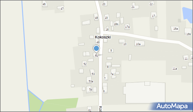 Kokoszki, Kokoszki, 51, mapa Kokoszki