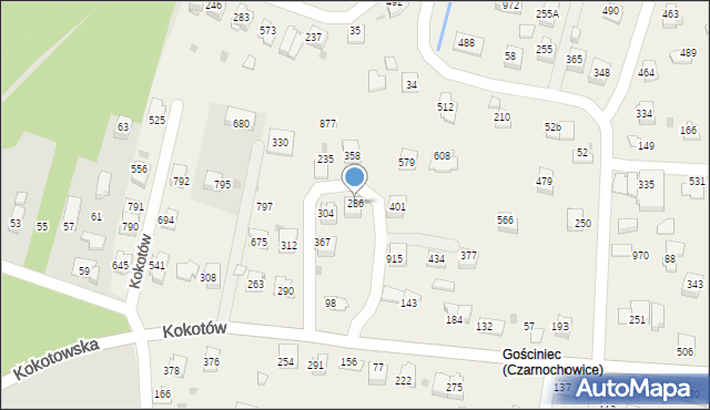 Kokotów, Kokotów, 286, mapa Kokotów
