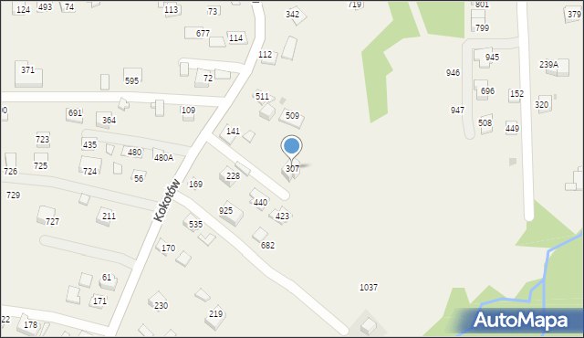 Kokotów, Kokotów, 307, mapa Kokotów
