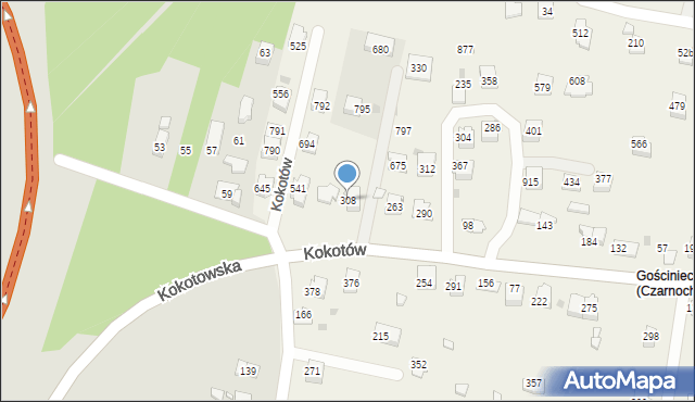 Kokotów, Kokotów, 308, mapa Kokotów