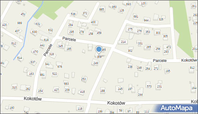 Kokotów, Kokotów, 309, mapa Kokotów