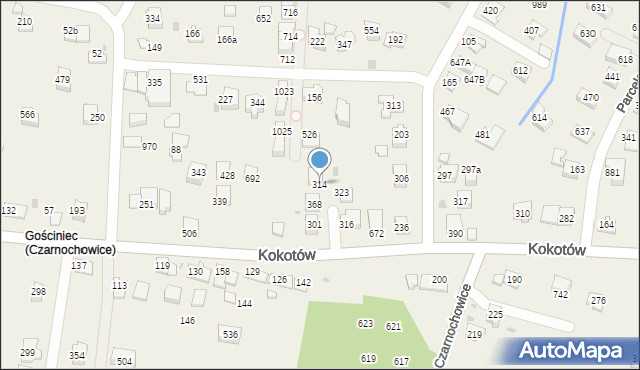 Kokotów, Kokotów, 314, mapa Kokotów