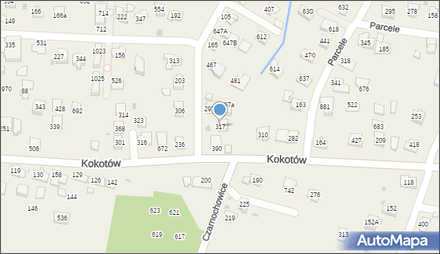 Kokotów, Kokotów, 317, mapa Kokotów