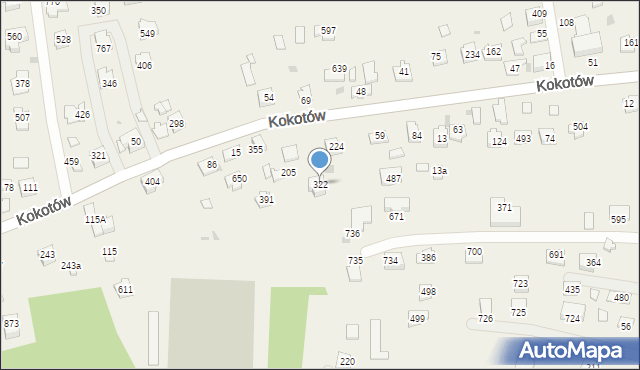 Kokotów, Kokotów, 322, mapa Kokotów