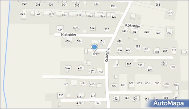 Kokotów, Kokotów, 329, mapa Kokotów