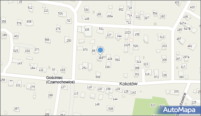 Kokotów, Kokotów, 343, mapa Kokotów
