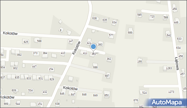 Kokotów, Kokotów, 361, mapa Kokotów