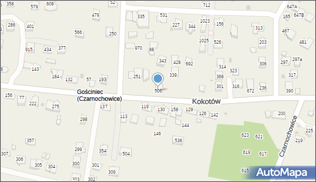 Kokotów, Kokotów, 506, mapa Kokotów