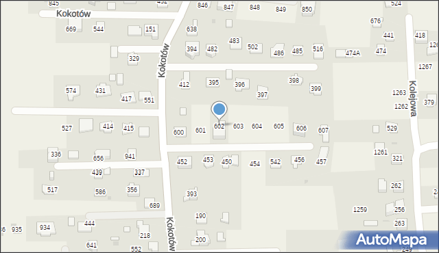 Kokotów, Kokotów, 602, mapa Kokotów