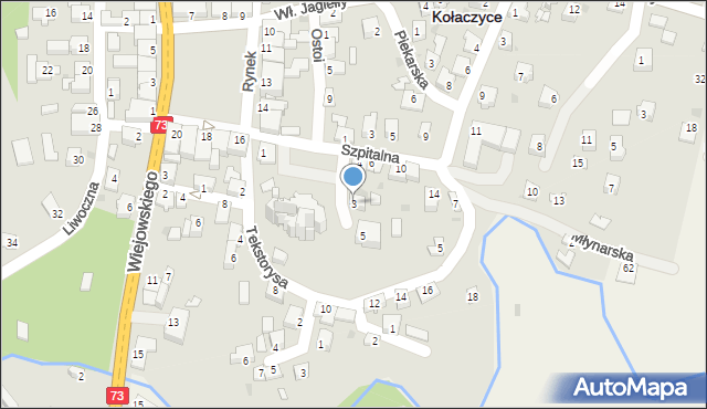 Kołaczyce, Kościelna, 3, mapa Kołaczyce