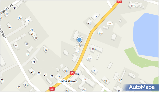 Kołbaskowo, Kołbaskowo, 16, mapa Kołbaskowo