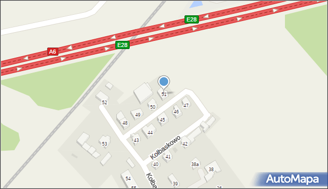 Kołbaskowo, Kołbaskowo, 51, mapa Kołbaskowo