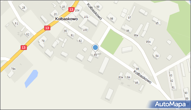 Kołbaskowo, Kołbaskowo, 83, mapa Kołbaskowo