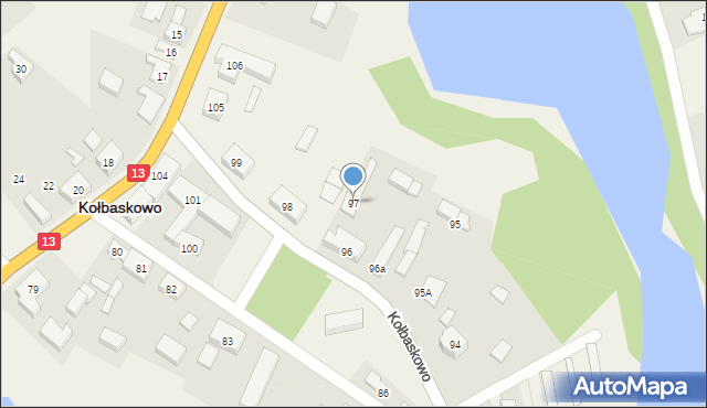 Kołbaskowo, Kołbaskowo, 97, mapa Kołbaskowo