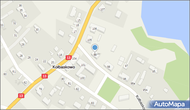 Kołbaskowo, Kołbaskowo, 99, mapa Kołbaskowo