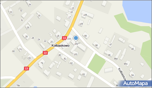 Kołbaskowo, Kołbaskowo, 99A, mapa Kołbaskowo