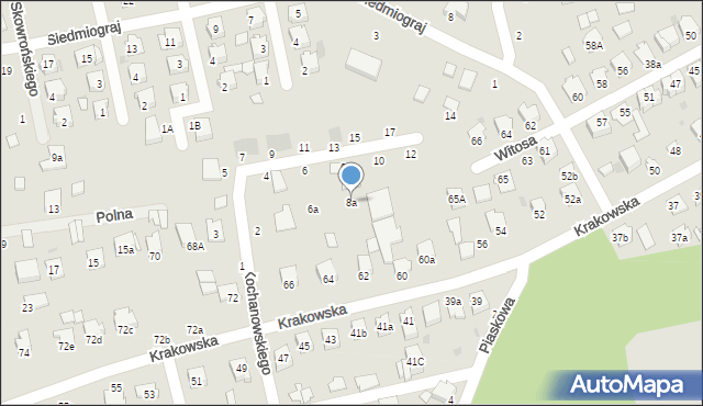 Kolbuszowa, Kochanowskiego Jana, 8a, mapa Kolbuszowa