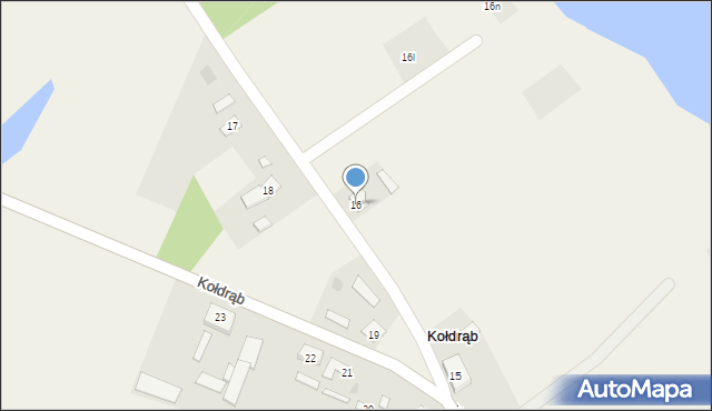 Kołdrąb, Kołdrąb, 16, mapa Kołdrąb