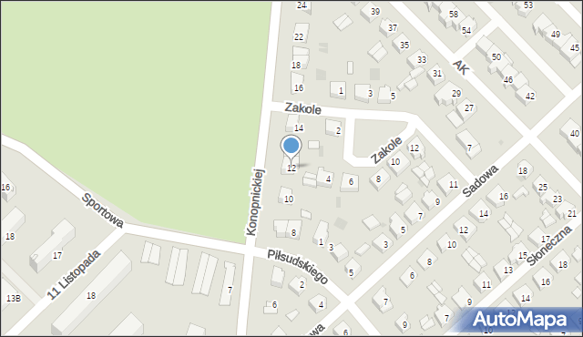 Kolno, Konopnickiej Marii, 12, mapa Kolno