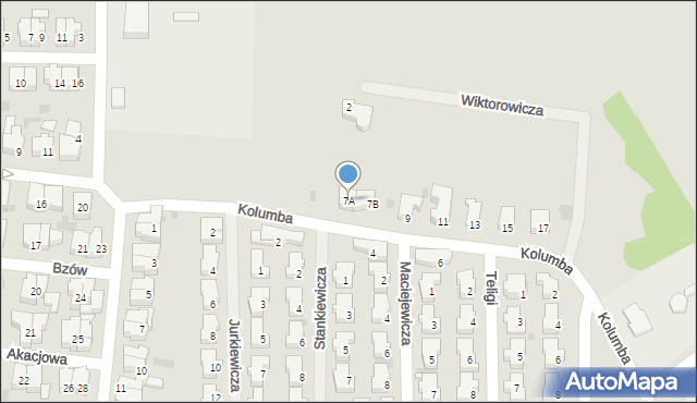 Kołobrzeg, Kolumba Krzysztofa, 7A, mapa Kołobrzegu