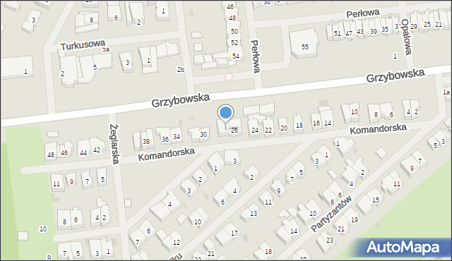 Kołobrzeg, Komandorska, 28, mapa Kołobrzegu