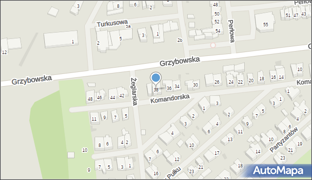 Kołobrzeg, Komandorska, 38, mapa Kołobrzegu