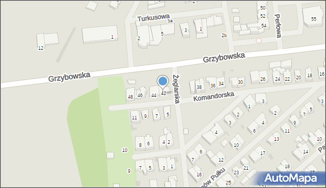 Kołobrzeg, Komandorska, 42, mapa Kołobrzegu