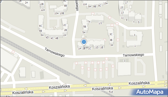 Kołobrzeg, Koniecpolskiego Stanisława, 1B, mapa Kołobrzegu