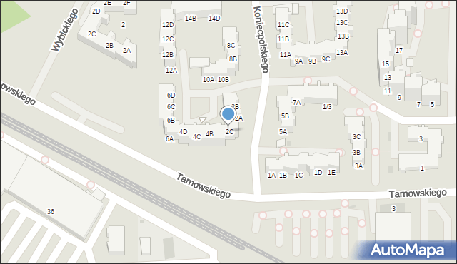Kołobrzeg, Koniecpolskiego Stanisława, 2C, mapa Kołobrzegu