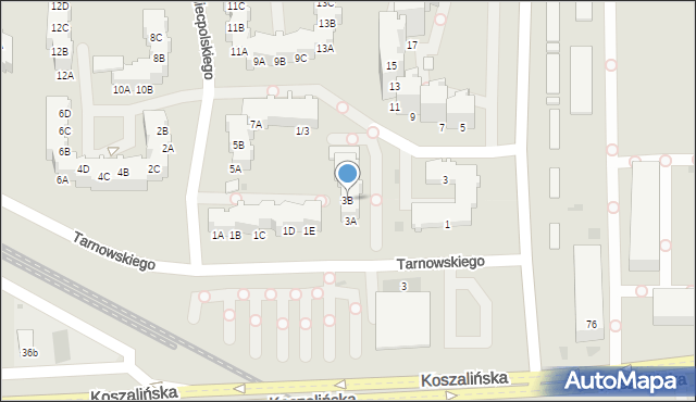 Kołobrzeg, Koniecpolskiego Stanisława, 3B, mapa Kołobrzegu