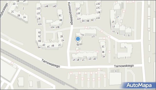 Kołobrzeg, Koniecpolskiego Stanisława, 5A, mapa Kołobrzegu