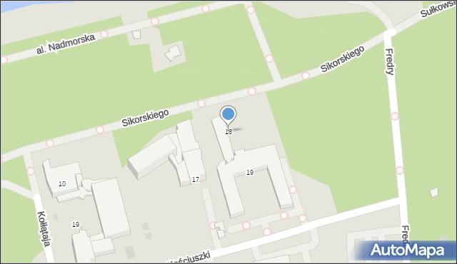 Kołobrzeg, Kościuszki Tadeusza, gen., 18, mapa Kołobrzegu